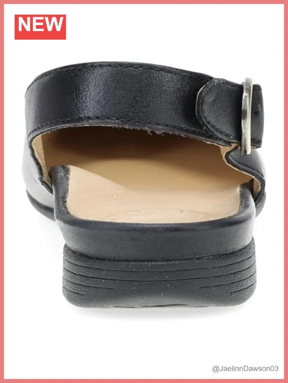 Leather Slingback Flats with Memory Foam Cushioned Insole